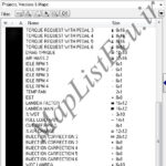 مپ لیست وینولز BOSCH ME7.4.4 TU5(9645733380)(Cruise+Limiter)