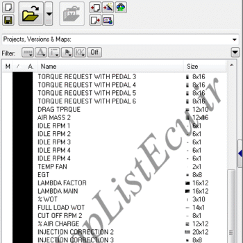 مپ لیست وینولز BOSCH ME7.4.4 TU5(9650346180)(35)