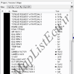 مپ لیست وینولز BOSCH ME7.4.4 TU5(9659280280)(2Oxygen)