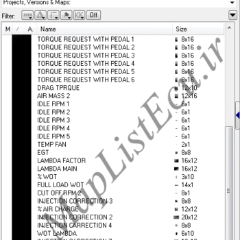 مپ لیست وینولز Bosch ME7.4.4 (9666824480)(12_Europe)