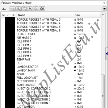 مپ لیست وینولز BOSCH ME7.4.4 TU5 (9647480580)(35)