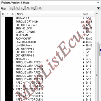 مپ لیست ایسیو BOSCH ME7.4.5(9667323480)