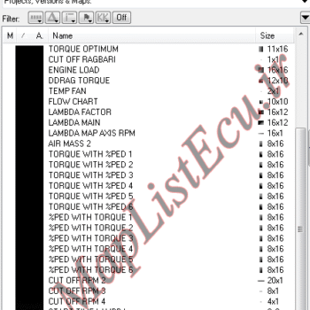 مپ لیست ایسیو BOSCH ME7.4.5(9666824780)