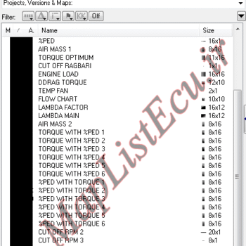 مپ لیست ایسیو BOSCH ME7.4.5(9667372080)(Flezi)