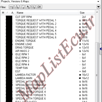 مپ لیست ایسیو BOSCH ME7.4.4 TU5(1Sensor-6Pin)