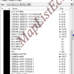 مپ لیست ایسیو BOSCH ME7.4.4 TU5(9664637380)(Automatic)