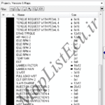 مپ لیست تخصصی WinOLS برای ECU بوش ME7.4.4 TU5 (9645937380)