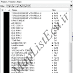 مپ لیست وینولز (23_1Sensor)Bosch ME7.4.4 (9650116680)