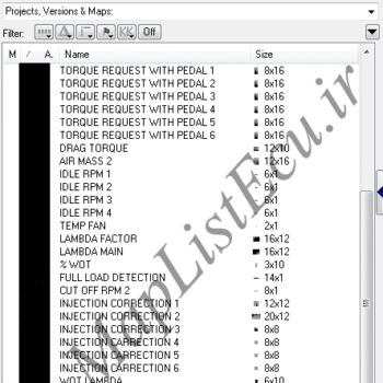 مپ لیست وینولز Bosch ME7.4.4 (9643758880)(37_2Oxygen)