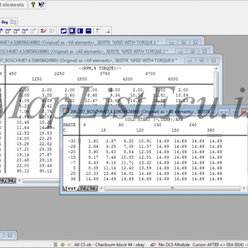 مپ لیست ایسیو BOSCH ME7.4.5(9658424980)