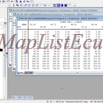 مپ لیست ایسیو BOSCH ME7.4.5(9663810080)(Pelastic)E3