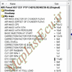 مپ لیست وینولز (YG20240236-B) Petrol XU7 CEF PTP E4 پژو ۴۰۵