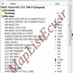 مپ لیست وینولز Petrol XU7 CEF CIM E4 پژو پارس