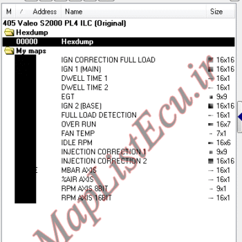 مپ لیست وینولز Valeo S2000 PL4 ILC پژو 405