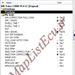 مپ لیست وینولز Valeo S2000 PL4 LC پژو ۴۰۵