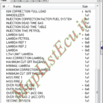 مپ لیست وینولز Bifuel XU7 CA4 CIM E4 Fix پژو 405
