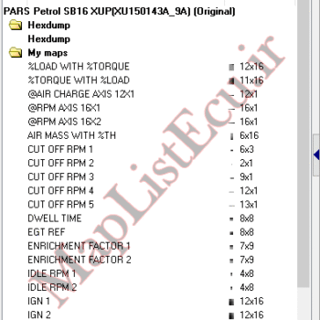 مپ لیست وینولز EZAM SB16 XUP(XU150143A_9A)