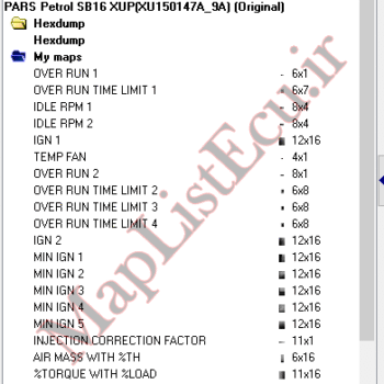 مپ لیست وینولز EZAM SB16 XUP(XU150147A_9A)