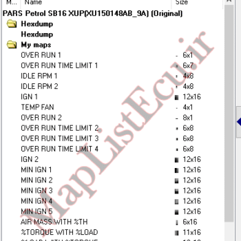 مپ لیست وینولز EZAM SB16 XUP(XU150148AB_9A)