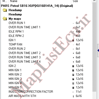 مپ لیست وینولز EZAM SB16 XUP(XU160141A_14)
