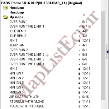 مپ لیست وینولز EZAM SB16 XUP(XU160148AB_14)